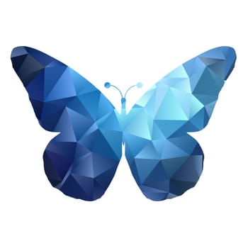Abstract background with a low poly butterfly design