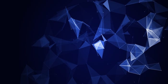 Banner with a low poly plexus design