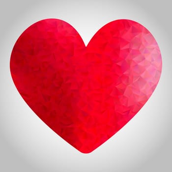 Low poly heart design for Valentine's Day