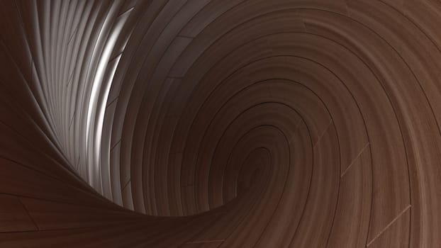 3d render of Modern curved wooden display background