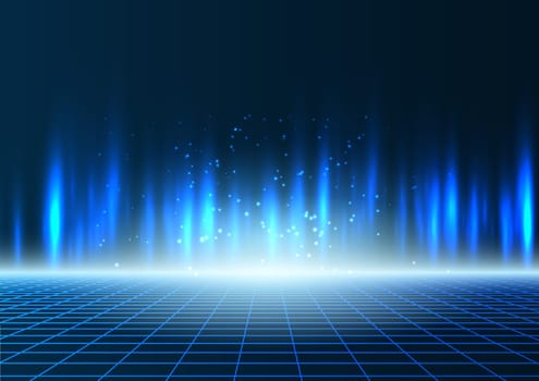 Modern techno design background with perspective grid