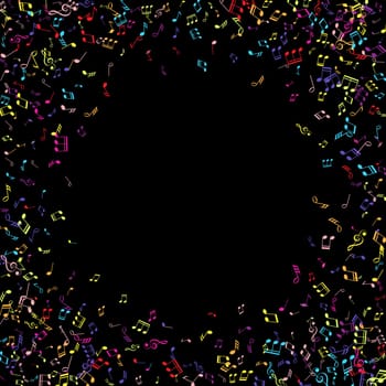 Abstract background with colourful music notes design