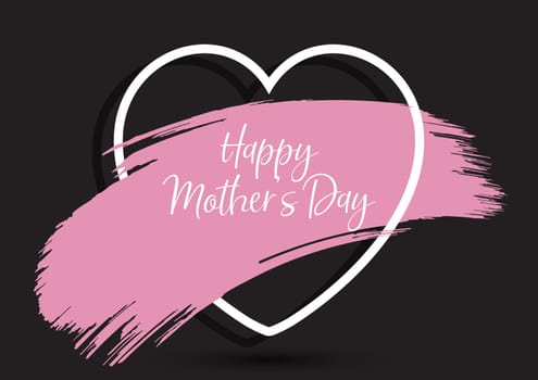 Mother's Day background with a grunge paint stroke in heart