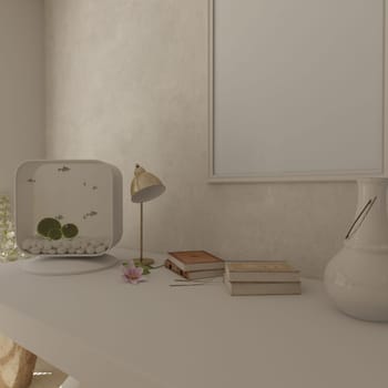 Render of 3D contemporary Living Room Interior and modern furniture