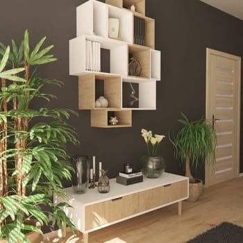 Render of 3D contemporary Living Room Interior and modern furniture
