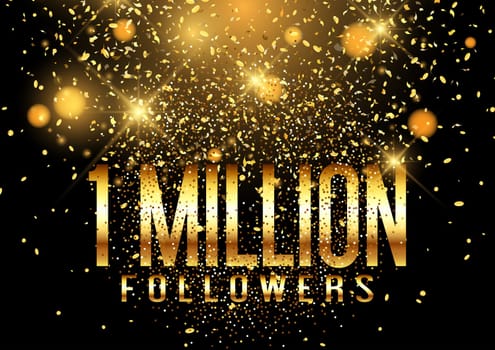 One Million followers confetti celebration background design