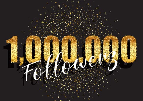 One million followers glittery celebration background