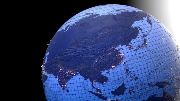 3d render of Covid19 pandemic map