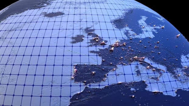 3d render of Covid19 pandemic map