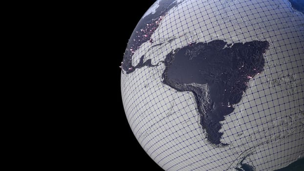 3d render of Covid19 pandemic map
