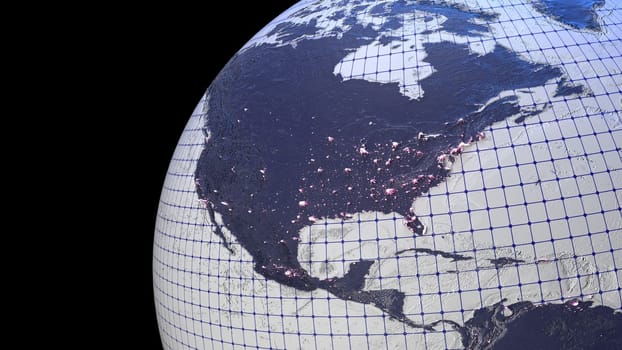 3d render of Covid19 pandemic map