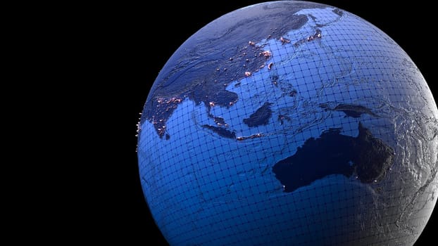 3d render of Covid19 pandemic map