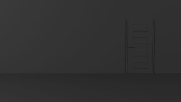 Render of 3D Blank Picture Frames on Empty Wall