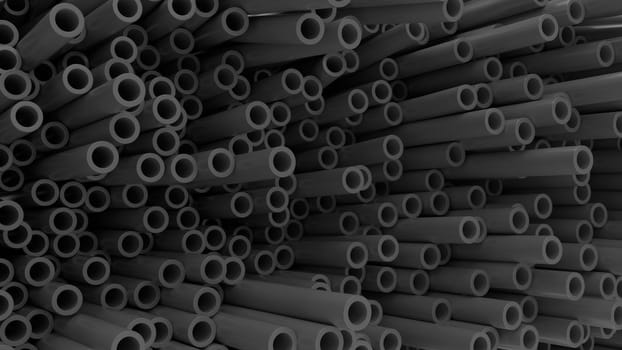 render of 3d construction metal pipes