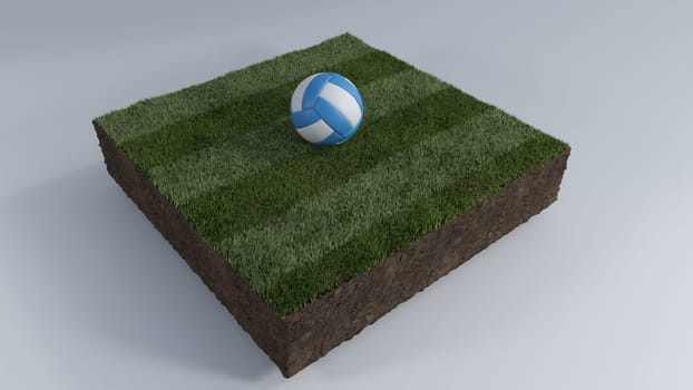 3D Render of Soccer Ball of Grass Patch
