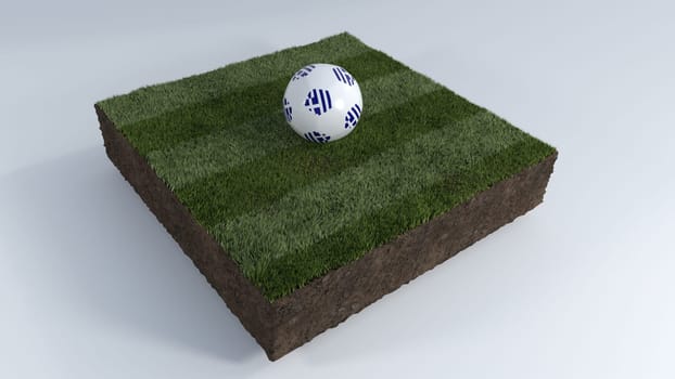 3D Render of Soccer Ball on Grass Patch