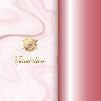 Invitation design with a pink marble texture