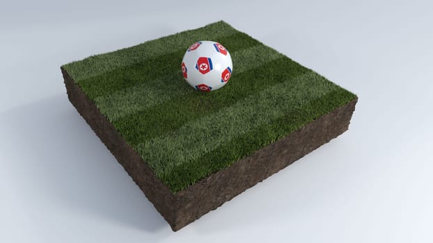 3D Render of Soccer Ball on Grass Patch