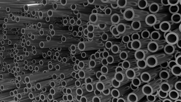 render of 3d construction metal pipes