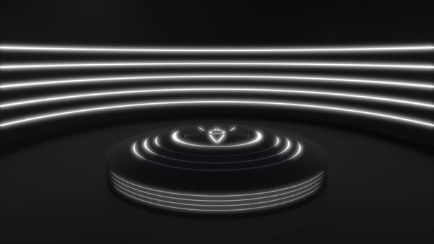 3D Render of Futuristic pedestal for display. Blank podium for product.