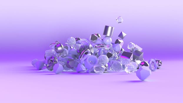 3D Render of Minimalist Geometric Shape Background