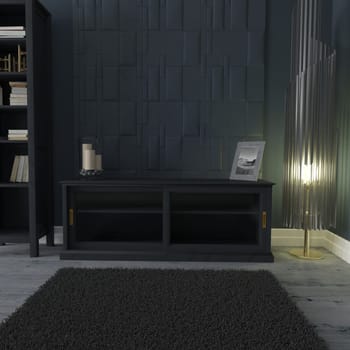 Render of 3D contemporary Living Room Interior and modern furniture