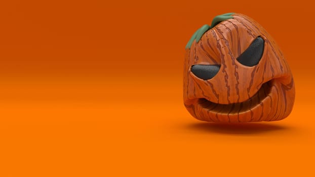 3D render of a Halloween background with cute pumpkins