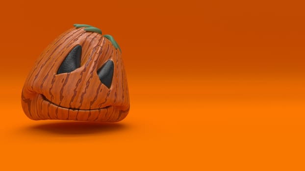 3D render of a Halloween background with cute pumpkins
