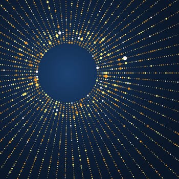 Modern background with radial golden dots design