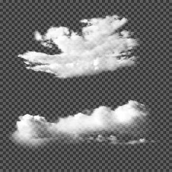 Realistic clouds on a transparent background