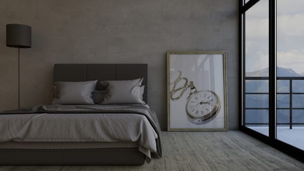3D render of a Bedroom