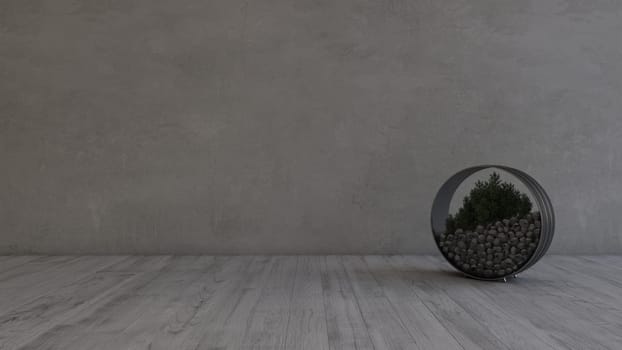 Render of 3D Contemporary Empty Room