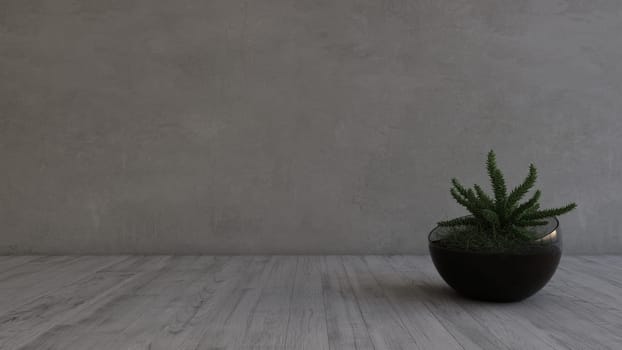 Render of 3D Contemporary Empty Room