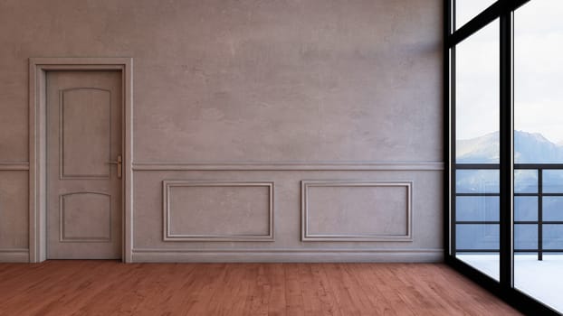 Render of 3D Contemporary Empty Room