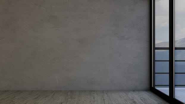 3D render of an empty room