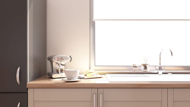 3D render of a Kitchen Interior