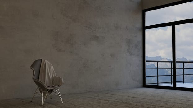 3D render of an empty room