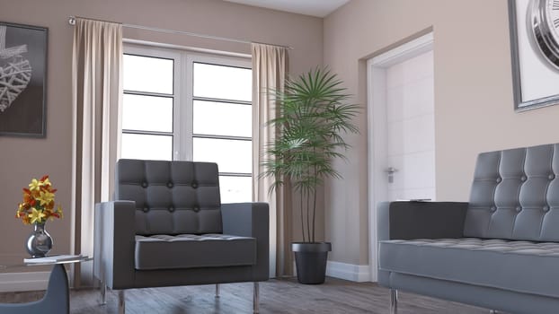 3D render of a Living Room Interior