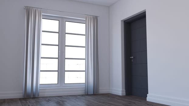 3D render of an empty room