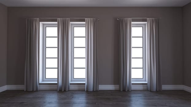 Render of 3D Contemporary Empty Room