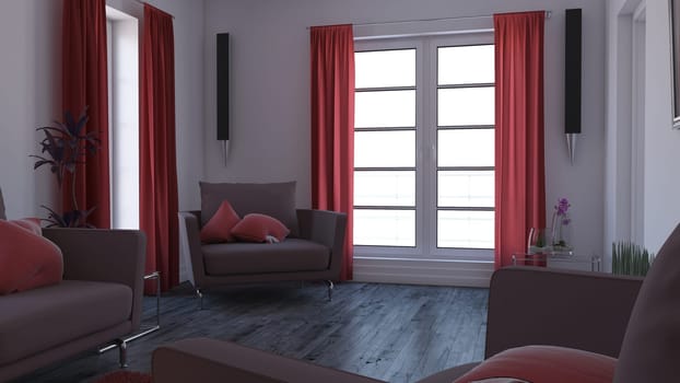 3D render of a Living Room Interior