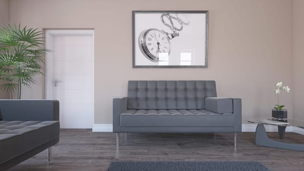 3D render of a Living Room Interior