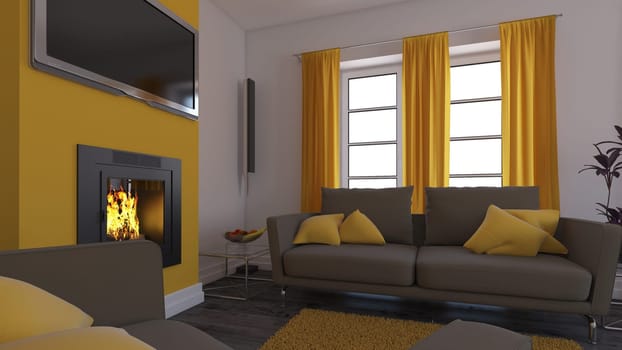3D render of a Living Room Interior