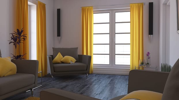 3D render of a Living Room Interior