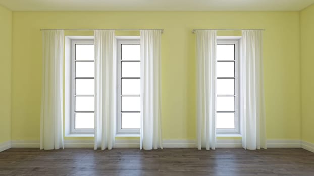 Render of 3D Contemporary Empty Room