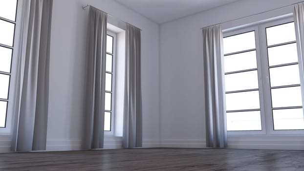 3D render of an empty room