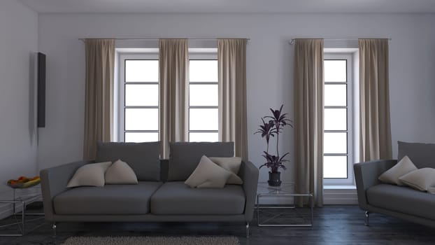 3D render of a Living Room Interior