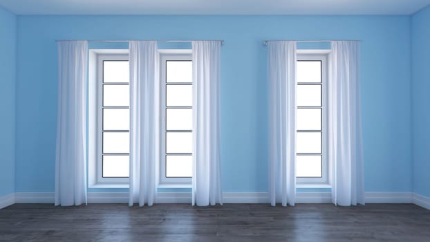 Render of 3D Contemporary Empty Room
