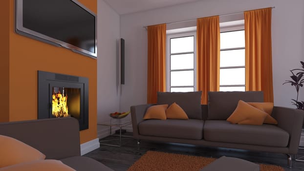 3D render of a Living Room Interior