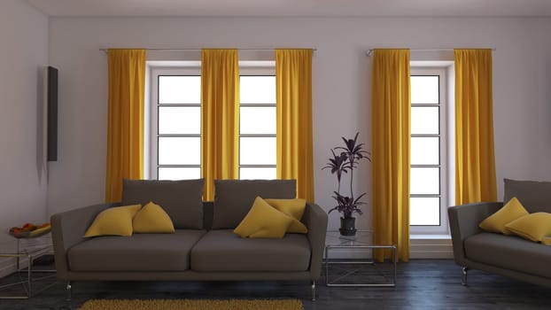 3D render of a Living Room Interior